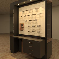 Présentoir en bois pour lunettes de soleil, vitrine de magasin d'optique, étagère personnalisée pour lunettes, décoration de magasin, armoire de présentation de lunettes
