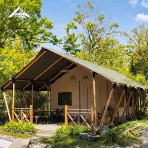 Tente de luxe en <span class=keywords><strong>bois</strong></span> pour glamping, tente de safari imperméable pour l'extérieur avec <span class=keywords><strong>terrasse</strong></span>, taille personnalisée, tente de glamping de luxe sauvage - Product Image 6