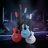 Guitare acoustique OEM personnalisée Natasha en fibre de carbone, cordes en acier, pour débutants, musiciens folkloristes et étudiants, avec mécaniques de réglage à bouton fermé
