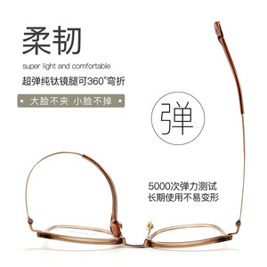 Monture de lunettes ronde en titane pur, légère, style rétro, unisexe, pour adultes, toutes formes de visage, origine Wenzhou - Product Image 1