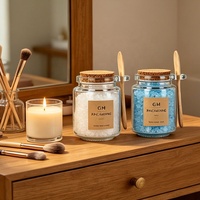 Glass Jar Bath Salt Storage Container with Spoon for Kitchen Use-Coffee Tea Salt Organizer