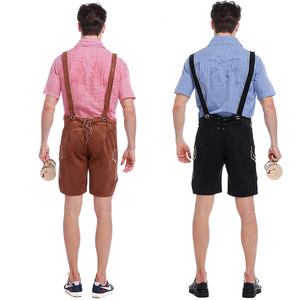 Costume de l'Oktoberfest allemand, Trachten <span class=keywords><strong>bavarois</strong></span>, short en cuir pour <span class=keywords><strong>homme</strong></span>, short à bretelles, costume de bûcheron, costumes masculins médiévaux allemands - Product Image 2