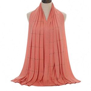 Hiyab para Mujeres Musulmanas, Pañuelo Islámico Moderno y Popular, con Adornos, de Lona y Poliéster, en Bolsa Individual, ZYF-1456 - Product Image 4