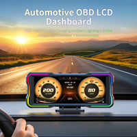 HUD Inteligente OBD2+GPS para Autos, Velocímetro Digital con Turbo Boost, Alarma de Voltaje, Medidor OBDII Universal P7