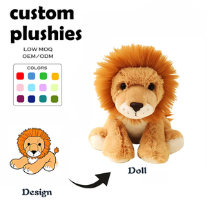 Nuovo simpatico peluche <span class=keywords><strong>leone</strong></span> con imbottitura in cotone PP ricamato Design comodo tocco ornamento decorativo per bambini - Product Image 1