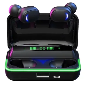 E10 TWS Gamer Headset Drahtloser Kopfhörer Niedrige Verzögerung Drahtloser Kopfhörer HiFi-Stereo-Musik-Ohrhörer mit Mikrofon-Power bank