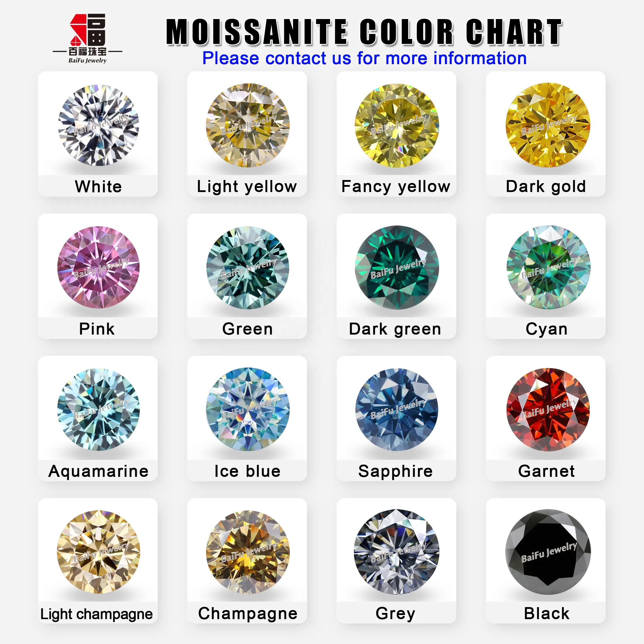 Baifu Custom Gra Diamond Stone Losse Moissanite