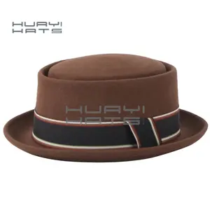 Cappelli HUAYI 100 cappello in feltro di lana australiano moda uomo cappelli porkpie a tesa corta di alta qualità