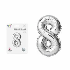 Argento Mylar numero 8 palloncino 32 pollici per festa di laurea eco-friendly all'ingrosso per la festa della mamma decorazioni MOQ 100 pz - Product Image 2