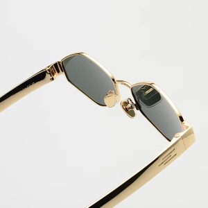 Y2K Millennial Men Designer UV400 Glasses High Quality Luxury Fashion Eyewear Retro <b>Square</b> Silver Metal Hexagon <b>Sunglasses</b> - Product Image 5