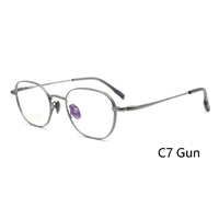 Montura Óptica Redonda de Titanio Puro, Multicolor, Portátil, para Uso Diario, para Lentes Graduadas