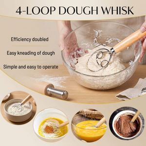 Outil de traçage pour pâte à sourde de conception personnalisée, 6 pièces - Crochet à pâte, Fouet hollandais, Couteau à pain, Racloir de boulanger, Brosse à pâtisserie - Product Image 4
