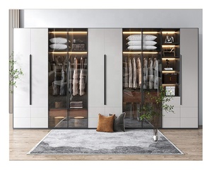 <span class=keywords><strong>Armadio</strong></span> Moderno Scorrevole in Melamina a Forma di <span class=keywords><strong>L</strong></span> con Specchio - Product Image 5