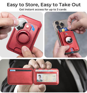 Эксклюзивный магнитный кошелек-трекер для AirTag с GPS, с сильным магнитом N52, блокировкой <span class=keywords><strong>RFID</strong></span> для ID-карт и кредитных карт, 5 дюймов - Product Image 5