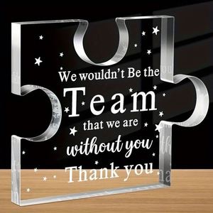 Lovely Desk Ornament Transparent <b>Acrylic</b> <b>Block</b> Puzzle Shape Customized Thanks Gift for Mom Dad Family Home Decoration - Product Image 4