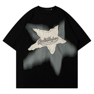 Cheap Fancy <strong>Star</strong> Appliques Embroidery Cotton <strong>Tshirts</strong> for Men Oversize - Product Image 2