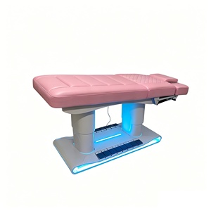 Table de massage moderne en tissu capitonné pour salon de beauté, lit de <span class=keywords><strong>spa</strong></span> électrique réglable à 4 moteurs pour traitement de ventouses - Product Image 3