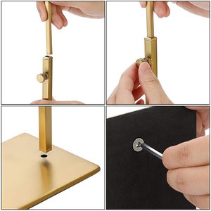 AURORA Height-Adjustable Polished Metal Bag/<b>Hat</b> Display <b>Stand</b> for Boutique Countertop - Product Image 5