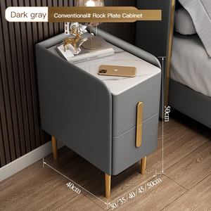 Mesita de noche ecológica de madera de pino de alta calidad, mesita de noche inteligente con LED para dormitorio - Product Image 4