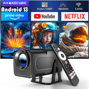 Projecteur portable Pico 1080P HY320 NTV 2026, 390 ANSI, télécommande vocale, WiFi 6, BT5.2, correction automatique de la distorsion trapézoïdale, <span class=keywords><strong>cinéma</strong></span> maison, Android 13 - Product Image 1