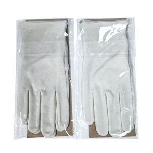 Gants <span class=keywords><strong>de</strong></span> protection du travail épaissi en coton 100%: gants <span class=keywords><strong>de</strong></span> cérémonie culturels en coton pur blanc (emballage individuel) - Product Image 1