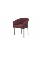 Chaise de salle à manger moderne rembourrée avec dossier en velours côtelé et pieds en métal noir pour salle à manger