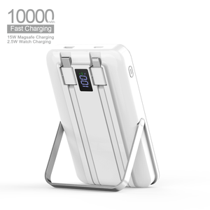 ASPOR A327 Batterie Externe Magnétique Sans <span class=keywords><strong>Fil</strong></span> 10000mAh avec Câbles Intégrés et Support, Charge Rapide PD 22.5W - Product Image 5