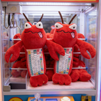 En gros, Peluches en forme de homard de dessin animé, Cadeaux pour enfants, Poupées en peluche douces pour machine à griffes