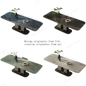 Microlite haut <span class=keywords><strong>de</strong></span> gamme Style italien rectangulaire Table à manger lumière luxe pierre roche plaque Simple Design moderne pour les petits - Product Image 6