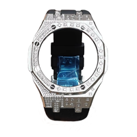 Boîtier et bracelet de remplacement Xinying Premium en acier inoxydable 316L multicolore 44 mm avec incrustation de pierres étoilées pour G-Shock GA2100 Moissanite