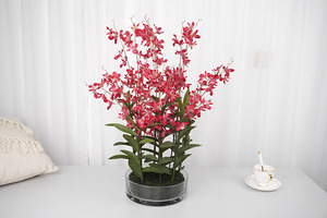 Oh Arts, Nuevo Producto, Flores de Orquídea Artificiales, Orquídea de Tacto Real en Maceta de Vidrio, Orquídeas Simuladas en Maceta para Interiores - Product Image 6