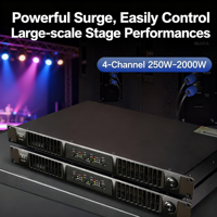 Amplificateur de puissance HuiDu DX2400 1U 4 canaux classe D 4*2000W 8ohm en pont 2*9520W avec PFC actif et facteur de damping 5000 pour scène, sonorisation et DJ