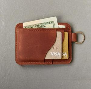 Porte-carte de crédit en cuir véritable durable avec porte-clés sans fermeture RFID bloquant 4 pouces pour un accès rapide et facile aux cartes de crédit - Product Image 6