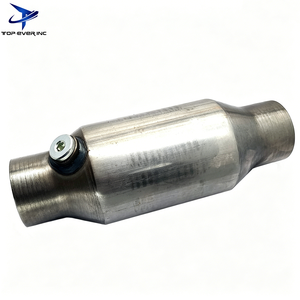 新型高流量通用三通催化转换器，带 O2 端口，不锈钢，2.25 2.5 3 英寸，欧 4 5 6 催化核心 - Product Image 4