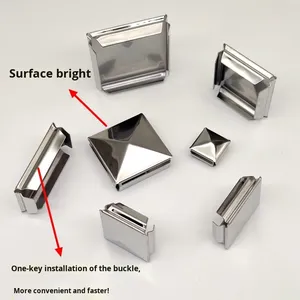 Geschmiedeter, polierter Niederdruck-Dekorationsstopfen für Vierkantrohre, schnellverschließbarer Innenverschluss aus Edelstahl, 1/2-Zoll-Rohrverschraubungen - Product Image 2