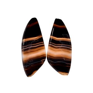 Par de Ágatas Negras Naturales con Banda, Corte Baguette Cónico de Más de 13 Quilates para la Fabricación de Joyas - Product Image 1