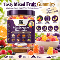 OEM Private Label KUNYON Paddenstoelen Gummies 8 Paddenstoelen Complex Ashwagandha Gemengd Fruit 60 Gummies Volwassenen Wellness