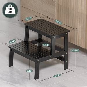 Children's bathroom step <b>stool</b>, double-layer <b>bamboo</b>, non-slip, waterproof, skin-friendly, detachable, children's two-step - Product Image 4