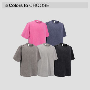 Camiseta de Hombre Casual Lisa 100% Algodón, Estilo Vintage Lavado, Oversize, 275 Gsm, de Alta Gramaje, con Efecto Desgastado, Venta al por Mayor Personalizada - Product Image 2