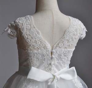 Vestido de Niña con Flores Blancas, Elegante Vestido de Encaje Bordado para Niñas, Diseño de Princesa para Boda, Primera Comunión - Product Image 2