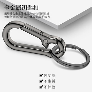 Carabiner Keychain Stainless Steel Oval Gunmetal Lightweight Metal <b>Key</b> <b>Ring</b> For <b>Car</b> <b>Keys</b> And Outdoor Use - Product Image 5