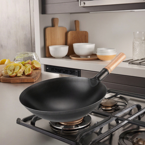 Wok de Acero al Carbono sin Recubrimiento de 30 cm para Restaurante o Escuela, Compatible con Cocina de Gas, Precio Económico, Venta al Por Mayor de Fábrica - Product Image 2