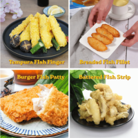Tempura de Pescado Empanizado con Harina y Panko, Congelado, Crujiente, Pre-frito, Sin Espinas, Listo para Freír, Suministro a Granel
