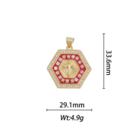 Luxe populaire opale laiton perle breloques croix pendentif Madonna mode bijoux pendentifs opale breloques