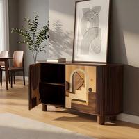 JINXI Meuble de rangement personnalisable en bois massif de style français vintage, buffet d'entrée design, armoire artistique pour salon