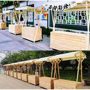 Présentoir mobile extérieur en <span class=keywords><strong>bois</strong></span> pour étal de marché Plate-forme d'activités pour centres commerciaux Chariot de vente Mobiler Verkaufs Stand - Product Image 5