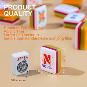 Acrylic American <b>mahjong</b> tiles USA font western <b>mahjong</b> tiles household entertainment game <b>set</b> - Product Image 5