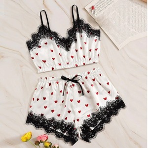 Conjunto <span class=keywords><strong>de</strong></span> Pijamas Estampados <span class=keywords><strong>de</strong></span> Moda para <span class=keywords><strong>Verano</strong></span>/Invierno/Otoño/Primavera, con Camisón <span class=keywords><strong>de</strong></span> Seda sin Tirantes y Ropa para el Hogar - Product Image 2