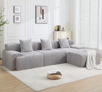 Ensemble de canapés modulaires modernes en tissu corduroy, canapé en forme de L, meubles de salon, canapé confortable et grand, luxe
