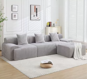 Ensemble de canapés modulaires modernes en tissu corduroy, <span class=keywords><strong>canapé</strong></span> en forme de L, meubles de salon, <span class=keywords><strong>canapé</strong></span> confortable et grand, luxe - Product Image 3